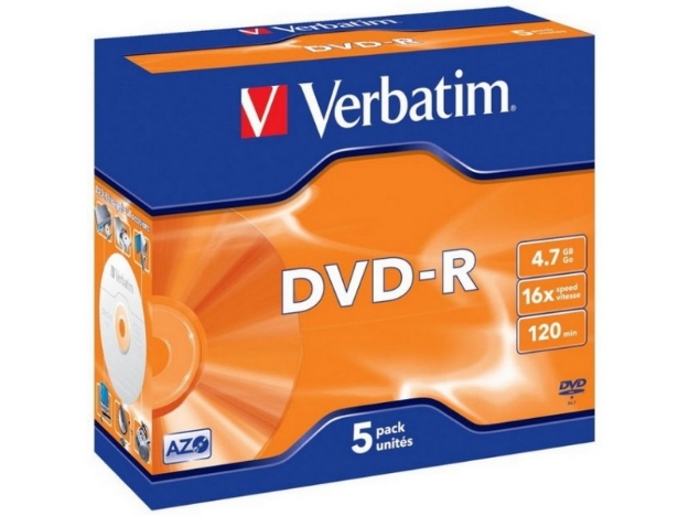 ΔΙΣΚΟΙ VERBATIM DVD-R 4,7GB 16X JC 5τεμ 43519