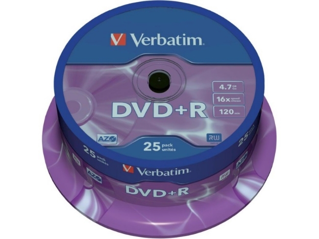 ΔΙΣΚΟΙ VERBATIM DVD+R 4,7GB 16X CB 25τεμ 43500 