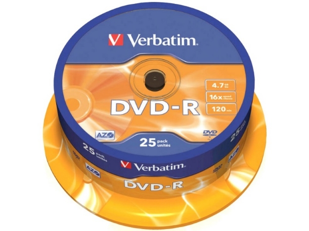 ΔΙΣΚΟΙ VERBATIM DVD-R 4,7GB 16X CB 25τεμ 43522