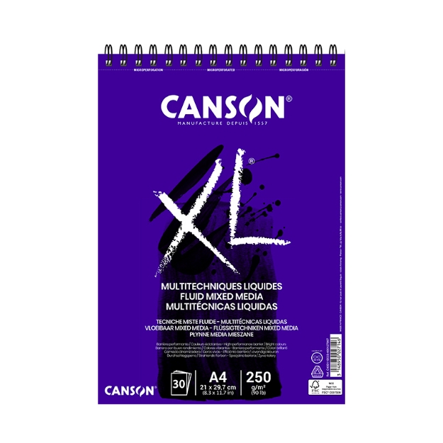 ΜΠΛΟΚ CANSON XL FLUID MIXMEDIA SP. Α4 250gr 30φ