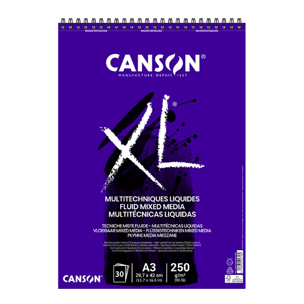 ΜΠΛΟΚ CANSON XL FLUID MIXMEDIA SP. Α3 250gr 30φ
