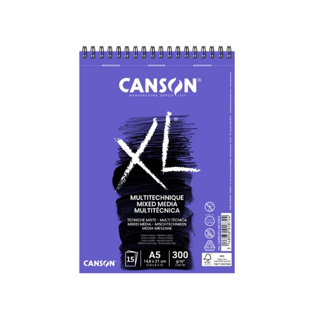 ΜΠΛΟΚ CANSON XL MIXMEDIA SP. Α5 300gr 15φ