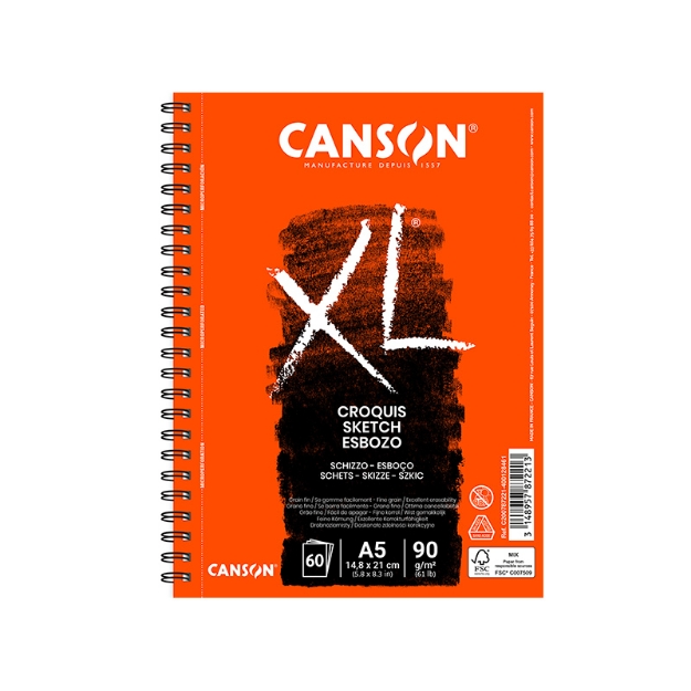 ΜΠΛΟΚ CANSON XL CROQUIS SP.S A5 90gr  60Φ.