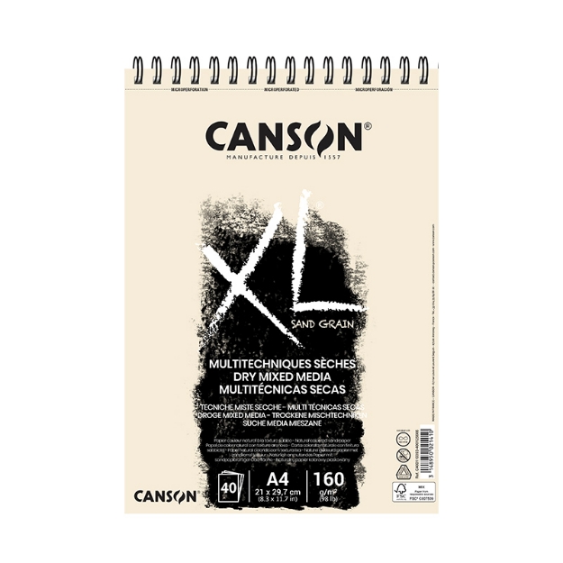 ΜΠΛΟΚ CANSON XL SAND GRAIN SP.NATURAL A4 160gr 40φ