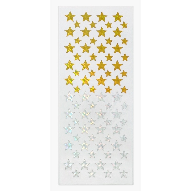 ΑΥΤΟΚΟΛΛΗΤΑ STICKERS  701 STARS GOLD & SILVER.31X11cm