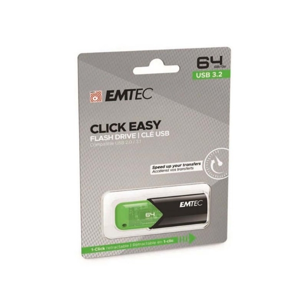 ΔΙΣΚΟΙ EMTEC FLASH USB 3.2 64GB CLICK EASY B110 GREEN