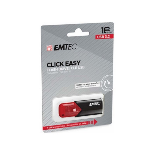 ΔΙΣΚΟΙ EMTEC FLASH USB 3.2 16GB CLICK EASY B110 RED