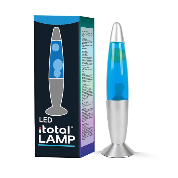 ΛΑΜΠΑ i-TOTAL XL2674 LED LAVA BLUE LAMP 35cm SILVER